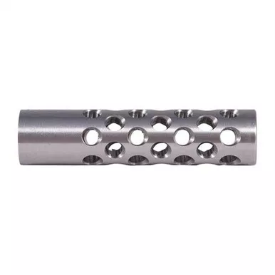 #1 MUZZLE BRAKE 22 CALIBER 1/2-28 SS SILVER