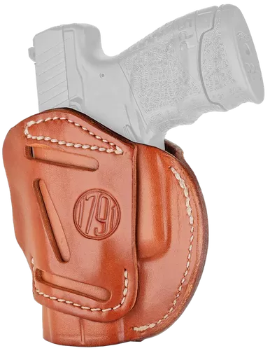 1791 Gunleather 3-Way OWB Holster Right Hand Glock 26, Ruger LC9, S&W M&P Shield Leather Brown