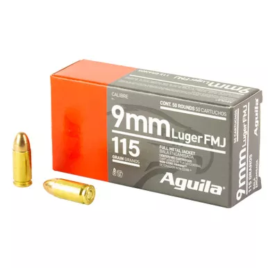 Aguila 9mm Ammo 115 Grain Full Metal Jacket Box of 50