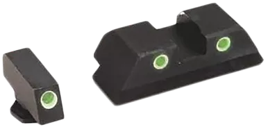 AmeriGlo Classic 3-Dot Night Sight Set for Glock 17/19/22/23/24/26/27/33/34/35/37/38/39 Green Tritium with White Outline