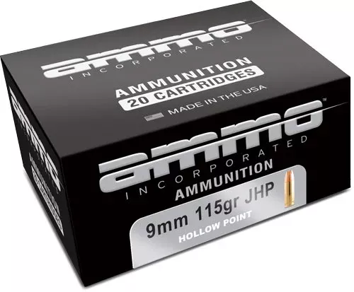 Ammo Inc 9115JHPA20 Signature 9mm Luger 115 gr Jacket Hollow Point 20 Per Box/ 10 Cs