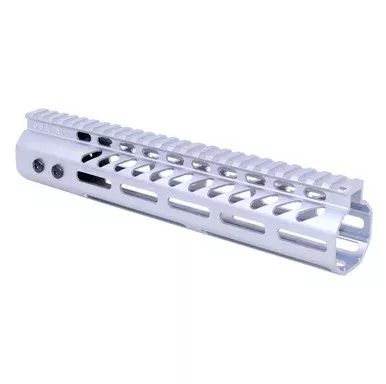 AR .308 10″ Ultra Lightweight M-LOK System Free Floating Handguard With Monolithic Top Rail – Anodized Silver