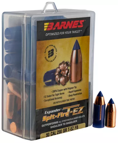 Barnes SpitFire T-EZ Muzzleloader Bullets with Sabot .50 Caliber .451 290 Grain 24 Count