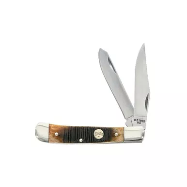 Battenfeld Knives Trapper 94OTG Pocket Knife 2.3" Clip Point, 2.4" Spey 1095 High Carbon Steel Blades Chestnut Bone Handles