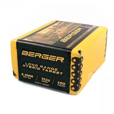 Berger 6.5mm 153.5 Grain Long Range Hybrid Target Bullets, 500 Count