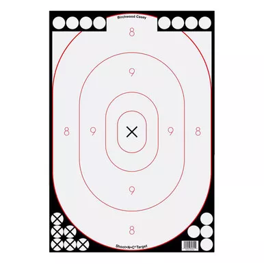 Birchwood Casey Shoot-N-C 12x18 Inch White/Black Silhouette Target 5-Pack