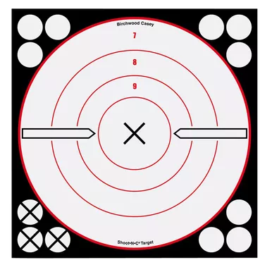 Birchwood Casey Shoot-N-C White/Black 8" X Bullseye Reactive Targets 6PK