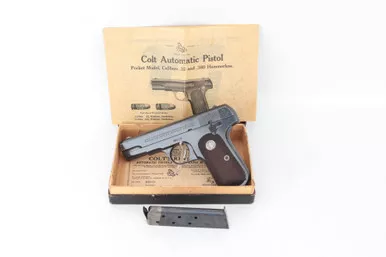 Boxed, 1909 Mfg Colt Model 1908 Pocket Hammerless