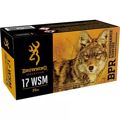 Browning BPR .17 Winchester Super Magnum Rimfire Ammo 25 Grain Polymer Tip Box of 50