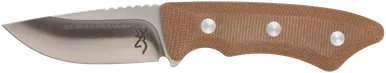 Browning Guide Series Fixed Blade Knife 3" Drop Point 14C28N Satin Blade Brown Micarta Handle
