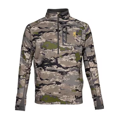Browning Men's Monroe 1/4 Zip Long Sleeve Shirt Ovix Camo Medium
