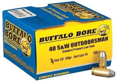 Buffalo Bore 40 S&W Ammo 200 Grain Hard Cast Flat Nose Box of 20