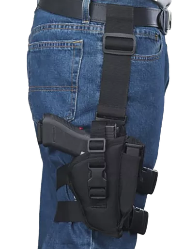 Bulldog Cases WTAC8R Tactical Drop Leg Holster Right Hand Semi-Automatic Black