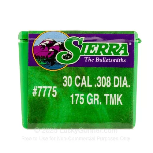 Bullets – 308 Win (.308″) – 175 Grain Polymer Tip – Sierra Tipped MatchKing – 100
