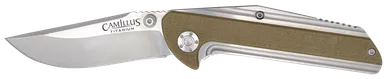 Camillus Sevens Pocket Knife 2.75" Plain Silver AUS-8 Blade G10 Handle Desert Tan/Stainless Steel