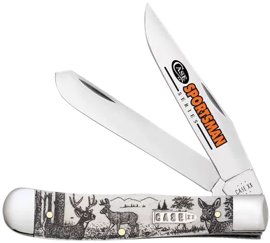 Case 81220 Trapper Pocket Knife Clip Point Plain Blade Natural Bone Handle