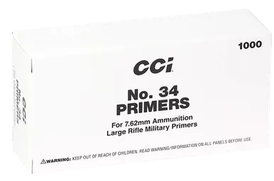 CCI 2 Mil-Spec No. 34 7.62mm Rifle Primers 1000/Box