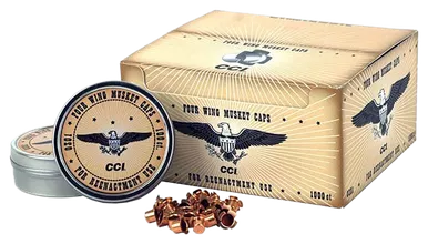 CCI Four Wing #301 Musket Percussion Caps Box of 1000 (10 Cans of 100)