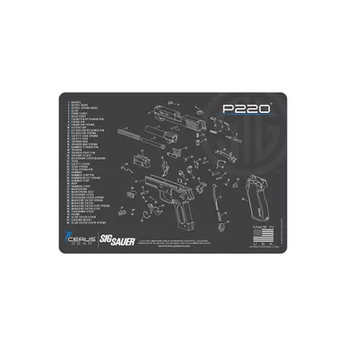 Cerus Gear Sig Sauer P220 Handgun Cleaning Mat 17 x 12 Charcoal Gray/Cerus Blue