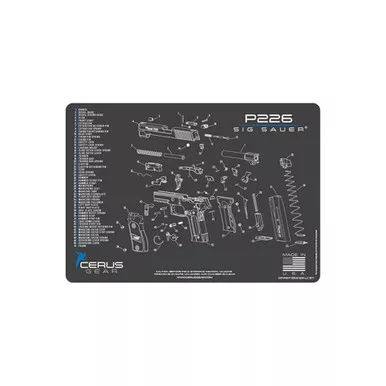 Cerus Gear Sig Sauer P226 Handgun Cleaning Mat Charcoal Gray/Cerus Blue 12" x 17"