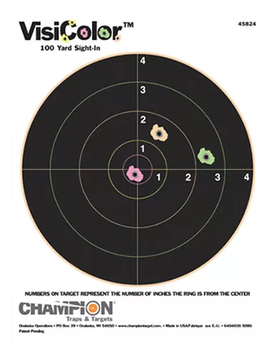 Champion VisiColor Paper Targets 8-Inch Bullseye 8.5 x 11 Inch 10 Pack