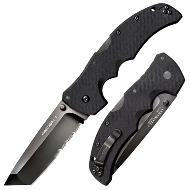 Cold Steel Recon 1 Pocket Knife 4" Serrated DLC Coated S35VN Blade 5.38" Black G10 Handle