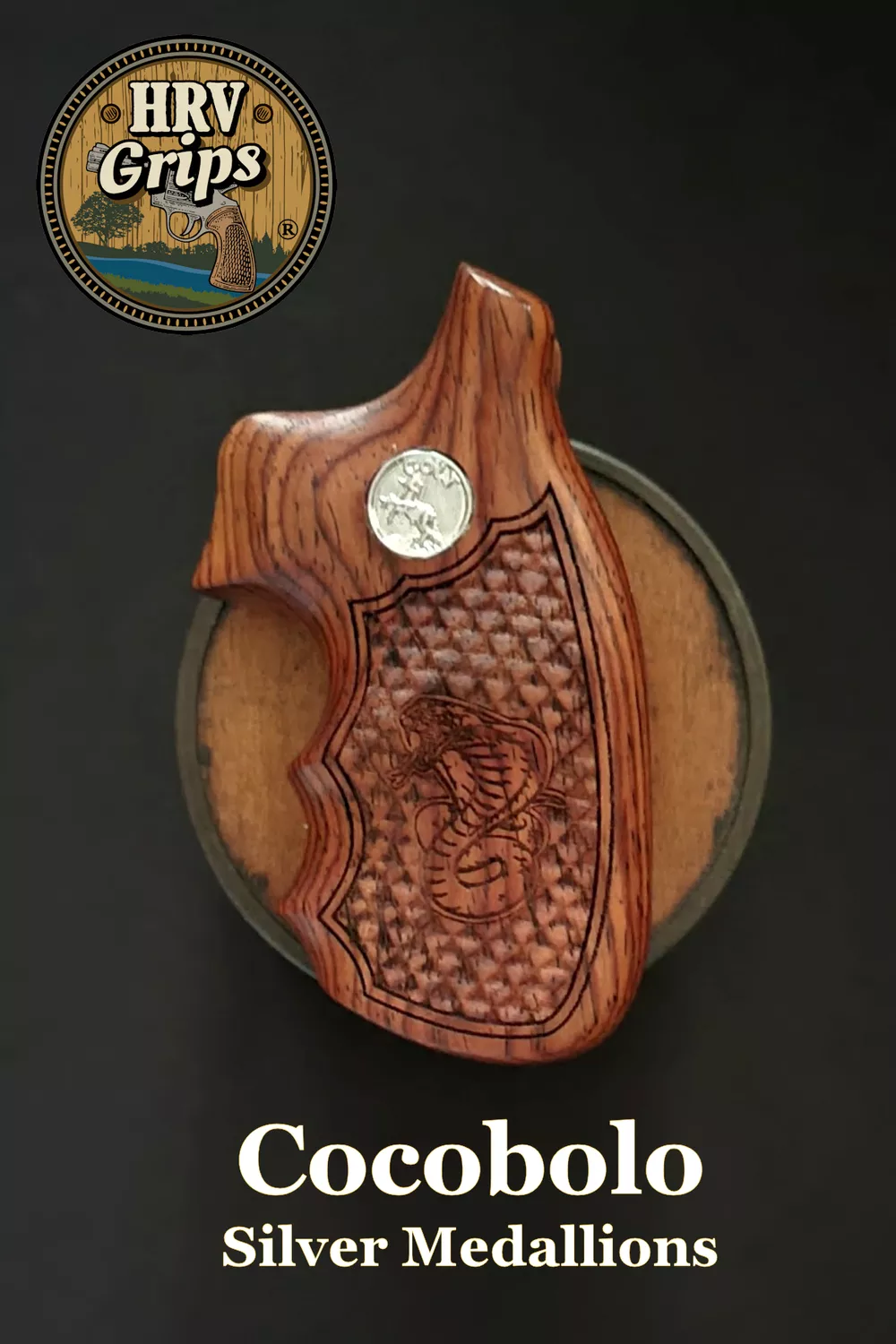 Colt Cobra 2017/King Cobra 2019 Fingergroove with Dragonscales and Inset Cobra with Optional Medallions • All Wood Species • Cocobolo Shown