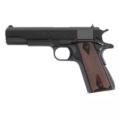 Colt Series 70 1911 Government 45 ACP Pistol 5" Barrel 9+1 Round Blued Slide Rosewood Grip Blued Frame