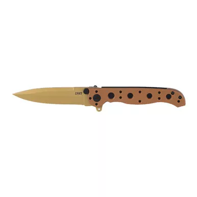 Columbia River Knife & Tool M16-01DZ Pocket Knife 3.13" Plain Edge D2 Steel Desert Tan