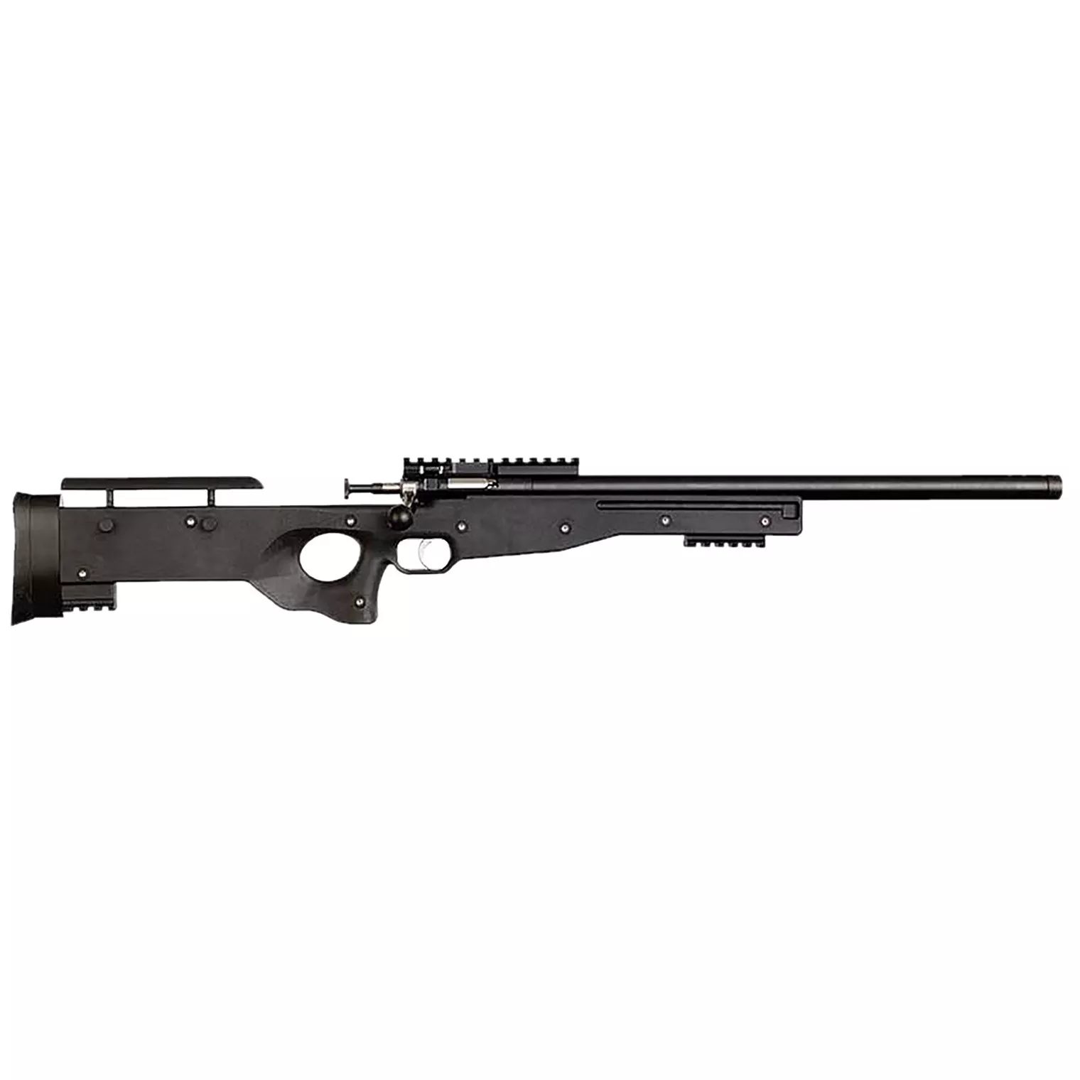 Crickett KSA2150-BLK Precision Full Size 22 LR Single Shot 16.10” Blued Threaded Bull Barrel, Blued Crickettinny Rail Steel Receiver, Black Synthetic Adj LOP Stock