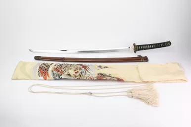 Excellent WW2 Japanese NCO Sword with Decorative Silk Wrap Sack