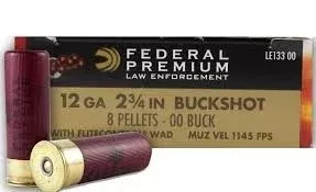 Federal 12 Gauge Tactical LE13300 2-3/4″ Reduced Recoil 00 Buckshot 8 Pellets 1145fps 50 rounds