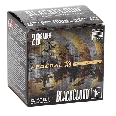Federal Black Cloud FS Steel 28 Gauge Ammo 3" 3/4 oz #4 Shot Box of 25