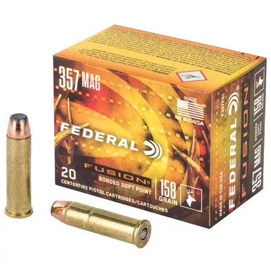 Federal Fusion 357 Magnum Ammunition 158 Grain Hollow Point 20 Rounds