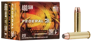 Federal Fusion 460 S&W Magnum Ammo 260 Grain Jacketed Hollow Point Box of 20