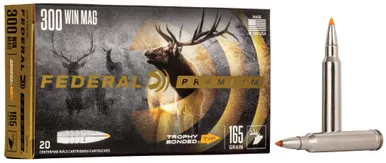 Federal Premium 300 Winchester Magnum Ammo 165 Grain Bonded Polymer Tip Box of 20