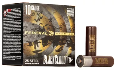 Federal Premium Black Cloud 10 Gauge Ammo 3-1/2" 1-5/8 oz #2 Steel Shot 25 Rounds