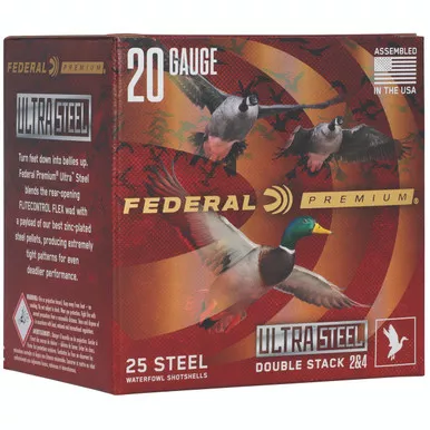 Federal Premium Ultra Steel 20 Gauge Ammo 3" 1 oz #2/#4 Steel Shot Box of 25