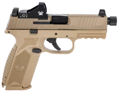 FN 509 Tactical 9mm Luger Pistol 4.50" Threaded Barrel 17+1/24+1 Round Flat Dark Earth Slide Flat Dark Earth Frame