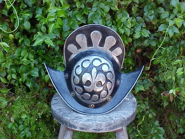 German Black and White (Nuremberg or Augsburg) Town Guard Morion from the Armoury, Fortress Hohenwerfen #3146
