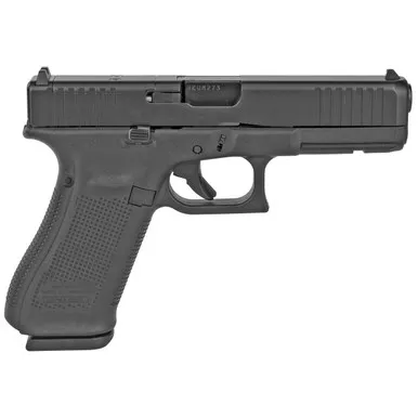 Glock 17 Gen 5 9mm Luger Pistol 4.49" Barrel 17+1 Round Black (Front Serrations, nDLC Finish)