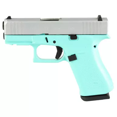 Glock 43X 9mm Luger Pistol 10+1 Round Robins Egg Blue Frame Silver Slide