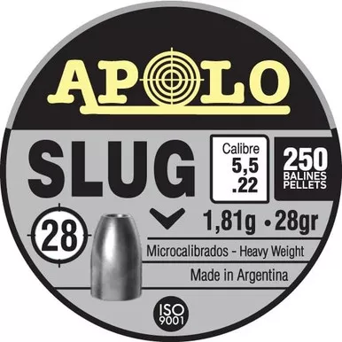 Hatsan Apolo Slug Air Gun Pellets .22 Caliber 28 Grain 250 Count (Designed for Powerful Rifles)
