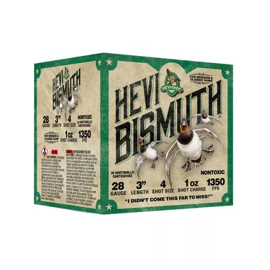 Hevi-Shot Hevi-Bismuth Waterfowl 28 Gauge Ammo 3" #4 1 oz Box of 25
