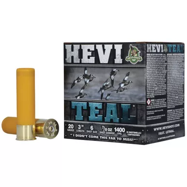 Hevi-Shot Hevi-Teal 20 Gauge Ammo 3" #6 Shot 7/8 oz Box of 25