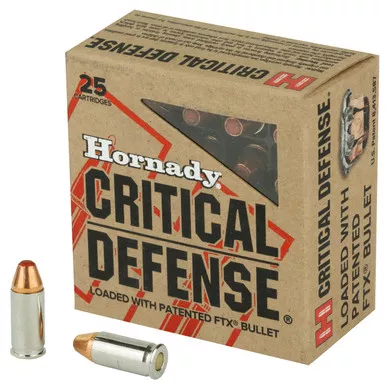 Hornady Critical Defense Ammo .32 Auto .312" 60gr FTX 25/Box