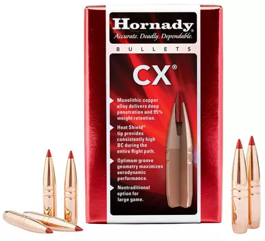 Hornady CX Bullets .338 .338" 185gr Polymer Tip Boat Tail 50/Box