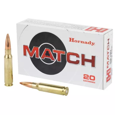 Hornady Match Ammo .308 Win .308" 168gr BTHP 20/Box
