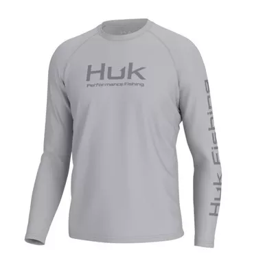 Huk Men's Vented Pursuit Long Sleeve Shirt Harbor Mist Medium