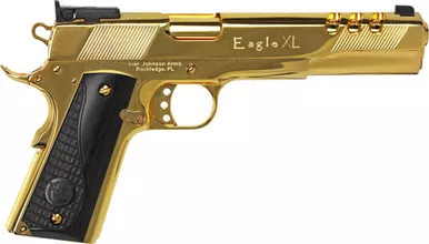 Iver Johnson Eagle XL 10mm Auto Pistol 6" Barrel 15+1 Round Gold Slide Black Grip Black Frame